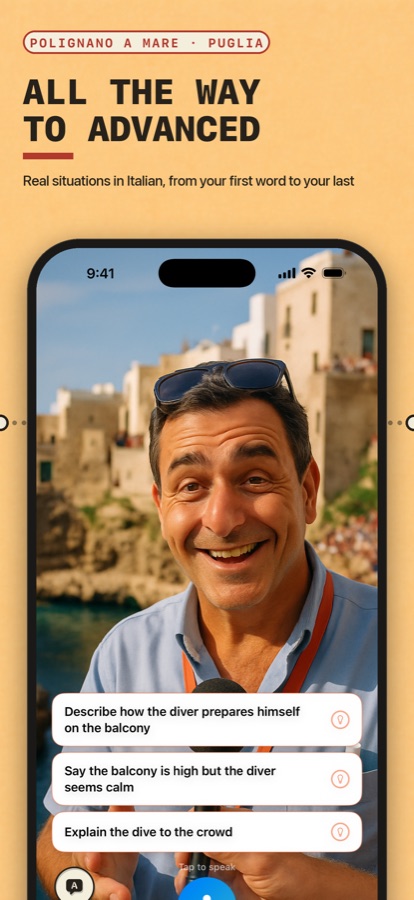 Vito, the diving commentary, Polignano a Mare